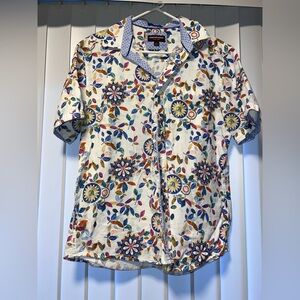 Johnston & Murphy Multicolor Leaf Print Shirt
